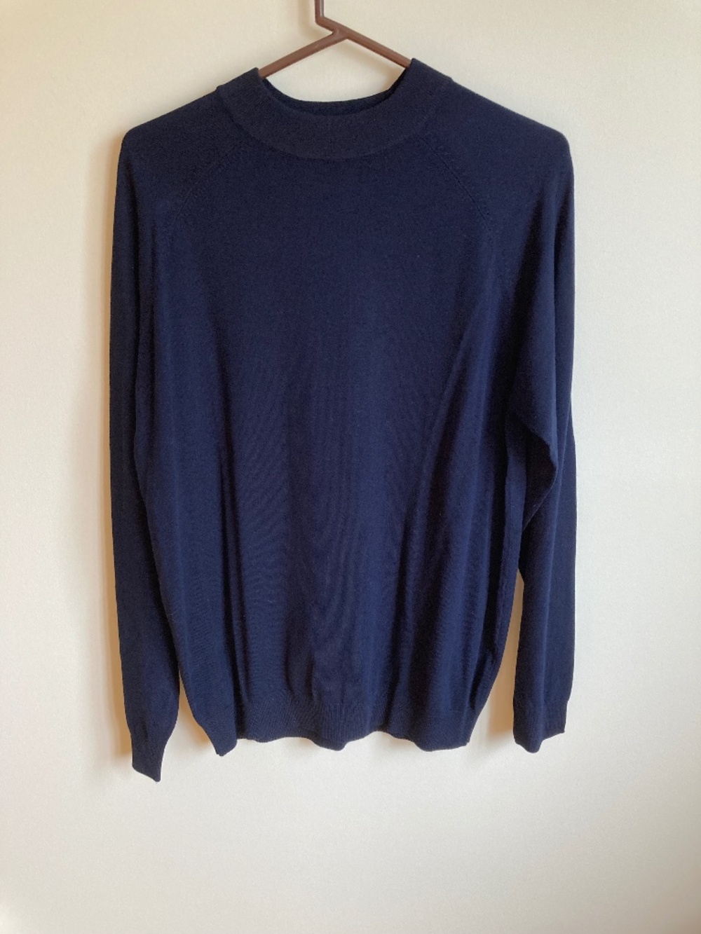 Zara Navy Mock Neck Knit Sweater L